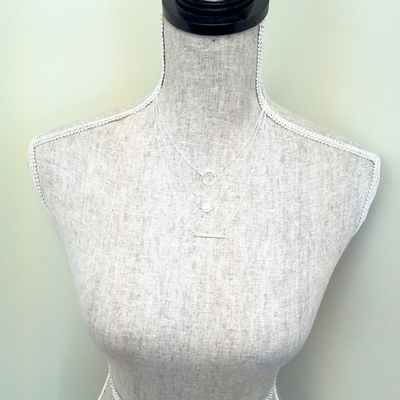 Silver 3 Layer Necklace - Picture 2 of 3